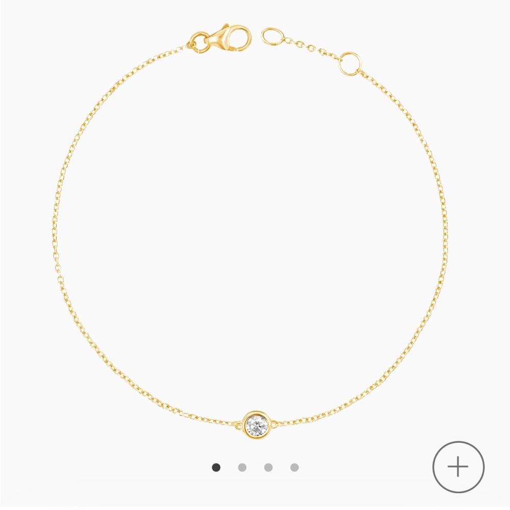 Diamond Solitaire By the Yard Bracelet .07 carat 14k gold adjustable 7-7.5” DBTY